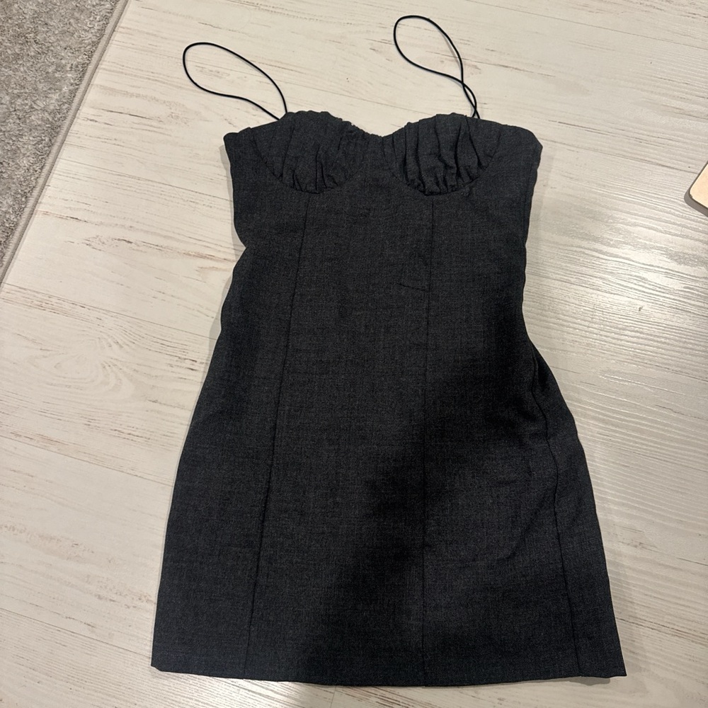 Mango Black Mini Dress with Spaghetti Straps